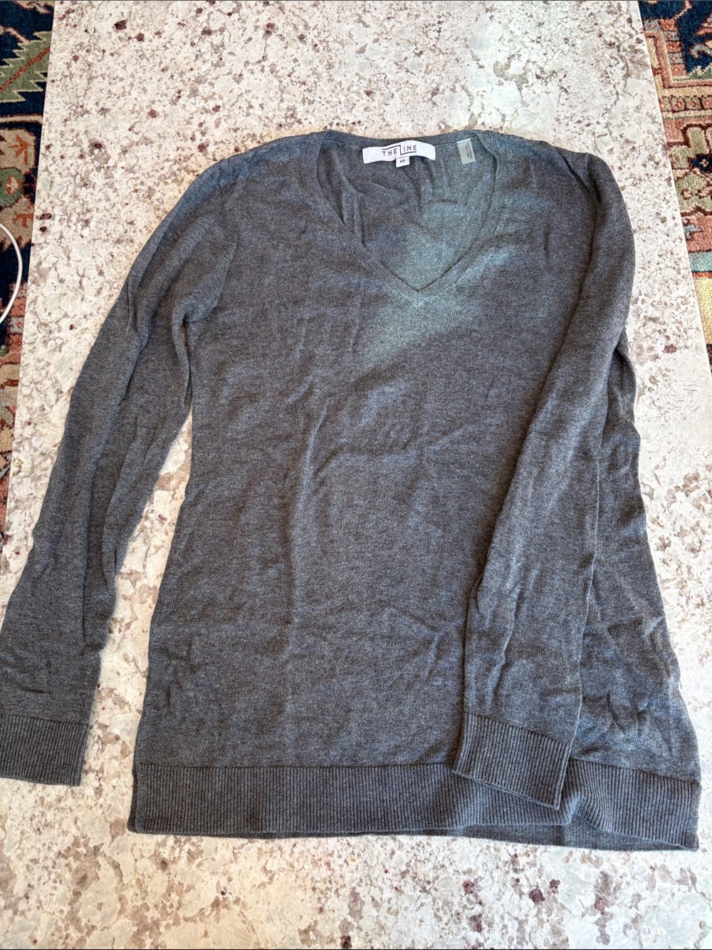 Eileen Fisher Charcoal V-Neck Sweater
